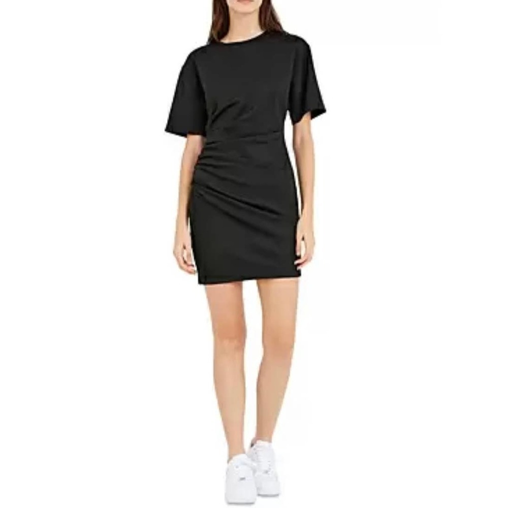 Hervé Léger women’s Ruched  Mini Dress Black Size M bodycone mini crewneck